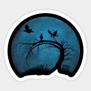 moon and willow Sticker